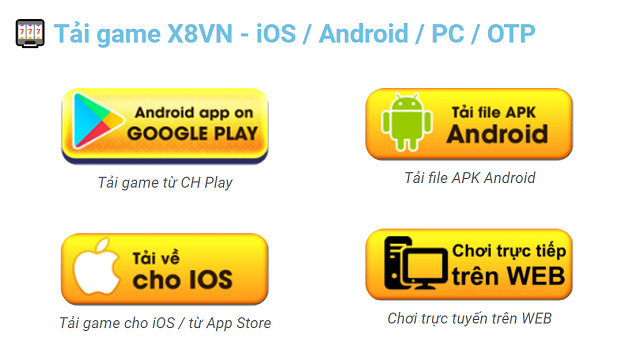 Tải X8vn từ CH Play cho điện thoại Android
